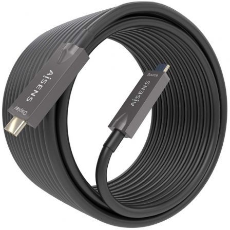 Aisens Cable USB-C AOC 10Gbps 10m 4K@60Hz 60W Negro